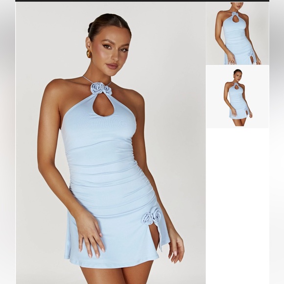 Meshki Adeline Rose Halter Mini Dress - Picture 1 of 3